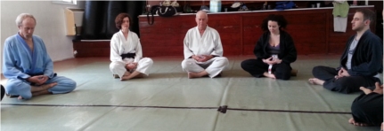 Zen sitting at the end of practice (Judo,Nin), May 2013